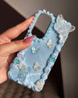 Blue butterflies handmade phonecase