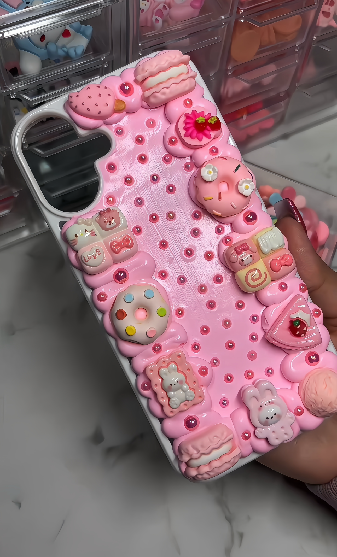 Pink candy series handmade phonecase